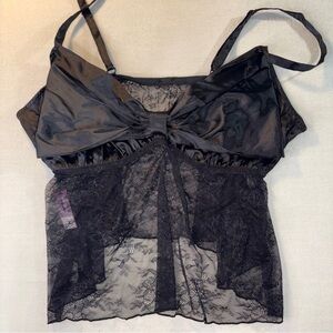 Victoria's Secret Black Lace Chemise with Robe, Bottoms and Thong (Adore Me)